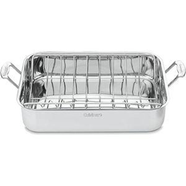 Cuisinart 16-Inch Roaster, Chef's Classic Rectangular Roaster with Rack, Stainless Steel, 7117-16URP1