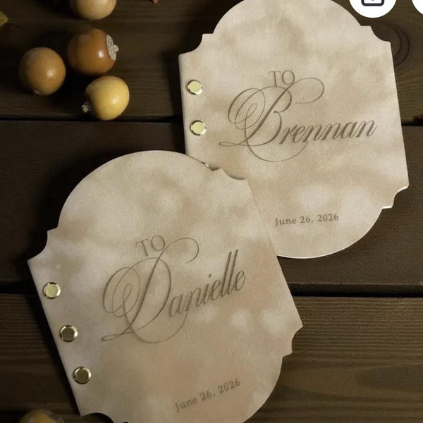 Velvet Vow Books Set of 2 - color:sand - **see comment below for personalization**