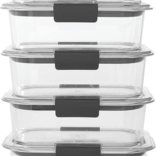 Rubbermaid Brilliance Food Storage Container, 3.2 Cup, 5 Pack, Clear