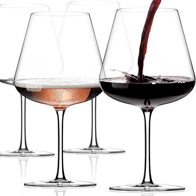 Red Wine Glasses Set of 4 - 28oz Large Wine Glasses Hand Blown Crystal-Clearer,Lighter for Wine Tasting, Gift Packaging for Wedding, Anniversary, Father's Day, Birthday.