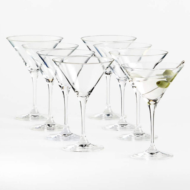 Aspen 8-Oz. Martini Glasses, Set of 8