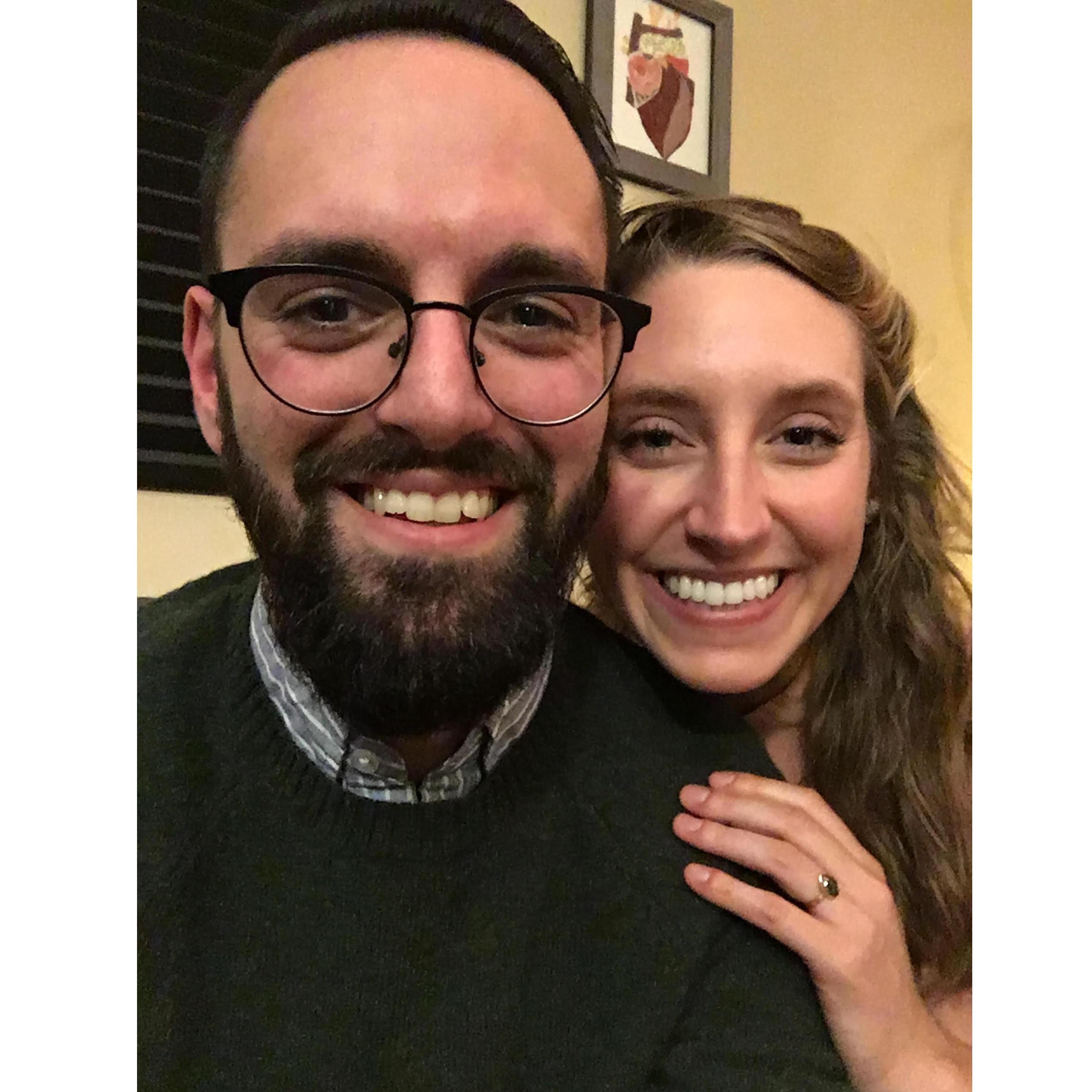 Taken right after we got home from getting engaged on January 19, 2018.