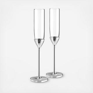 With Love Nouveau Champagne Toasting Flute, Set of 2