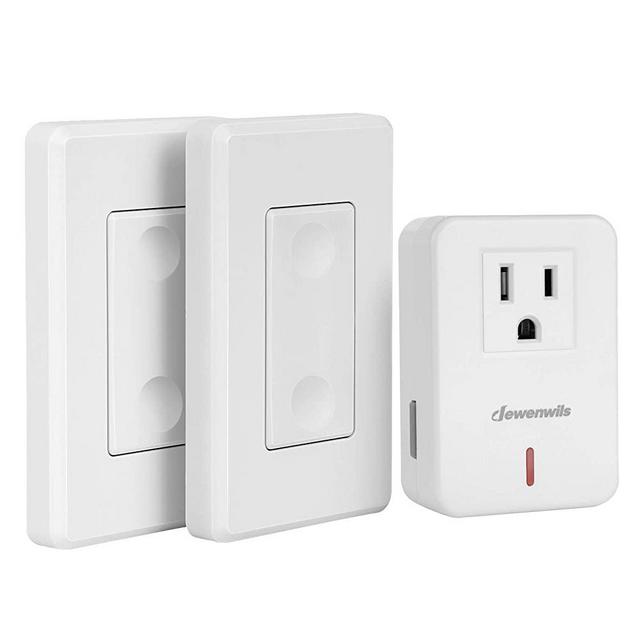 DEWENWILS Wireless Remote Wall Switch and Outlet, Plug in Remote Control Light Switch, No Wiring, Expandable, 100 ft RF Range, ETL Listed (2 Switches and 1 Receiver)