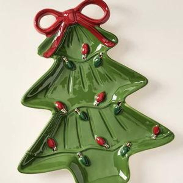 Festive Tree Stoneware Platter