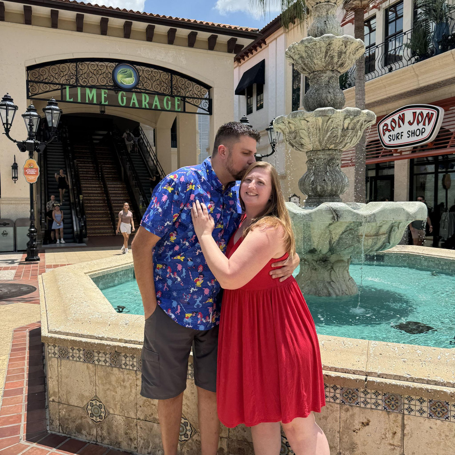 Outside of the Lime Parking Garage, where Steven proposed!
