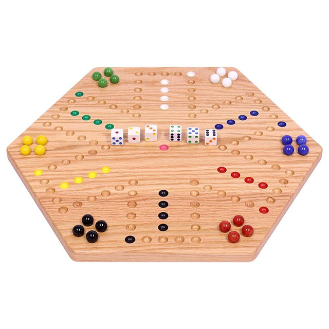 AmishToyBox.com Oak Hand-Painted Double-Sided Aggravation Game Board, 16" Wide