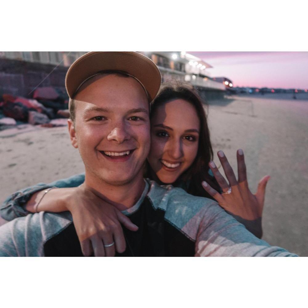 Right after Will proposed. The beach at sunset, well done ;) But please, ask us about the story, because it didn't go too smoothly for him at first!