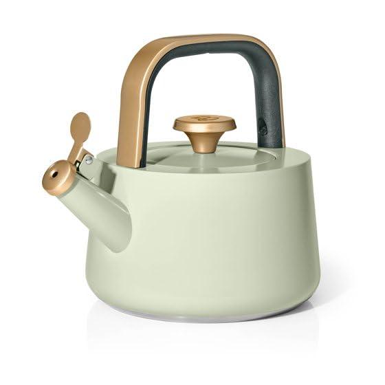 Beautiful 1.8L Ceramic Non-Stick Stovetop Tea Kettle, Sage Green