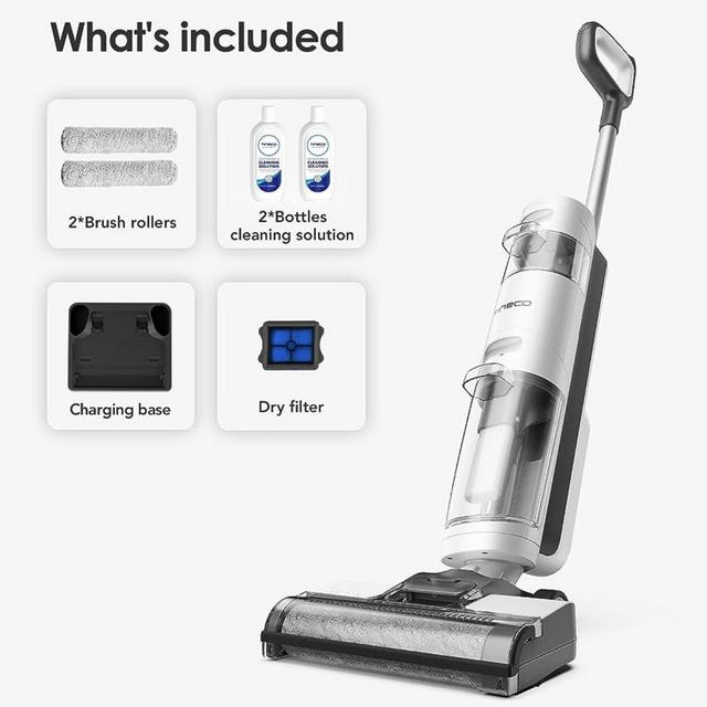 Tineco iFLOOR 3 Breeze Complete Wet Dry Vacuum Cordless Floor Cleaner and Mop One-Step Cleaning for Hard Floors