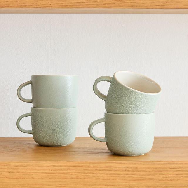 Aaron Probyn Kaloh Dinnerware Mug Celadon Speckled Set of 4