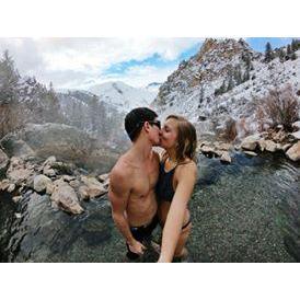 Our favorite adventure yet! Hiking 2 miles back to find a hot spring on a mountain side in Salmon, Idaho!