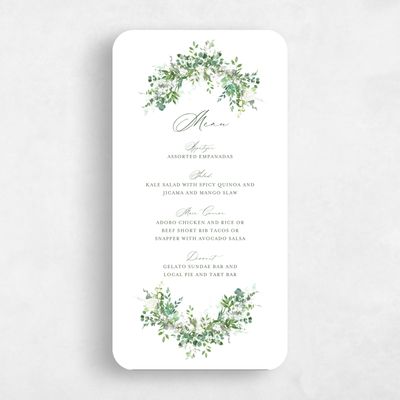 Green Rounded Wedding Menu - Blosser