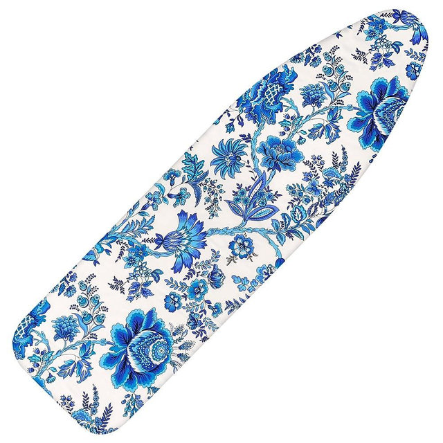 Memeaty Ironing Board Cover and Pad 15x54 Inch Standard Ironing Board Cover with Elastic Edge and Hook and Loop Fasteners Scorch and Stain Resistant Cotton Ironing Covers with Thick Padding