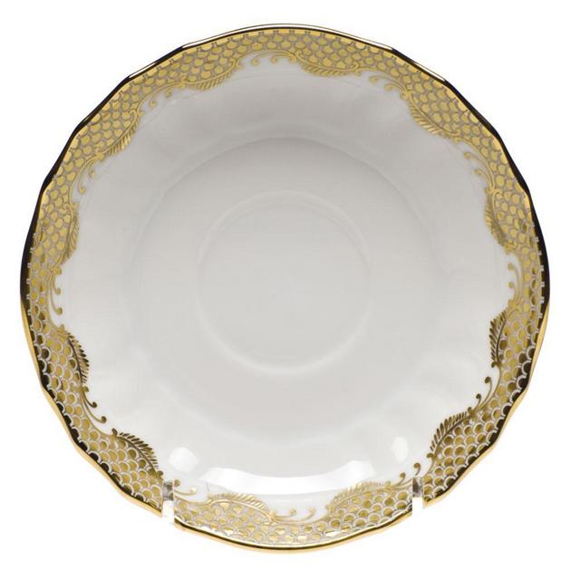 Gold Fish Scale Dinnerware - Canton Saucer