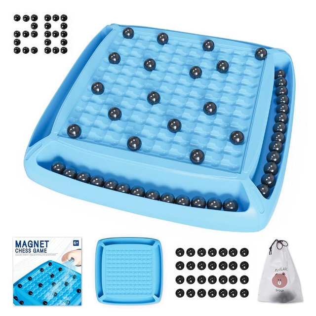 Magnet Game, Board Game for Kids 8-12, Magnetic Games for Kids and Adults Family Game Night, Gift for Kids, Teen, Adult, 2-4 Players (Blue)