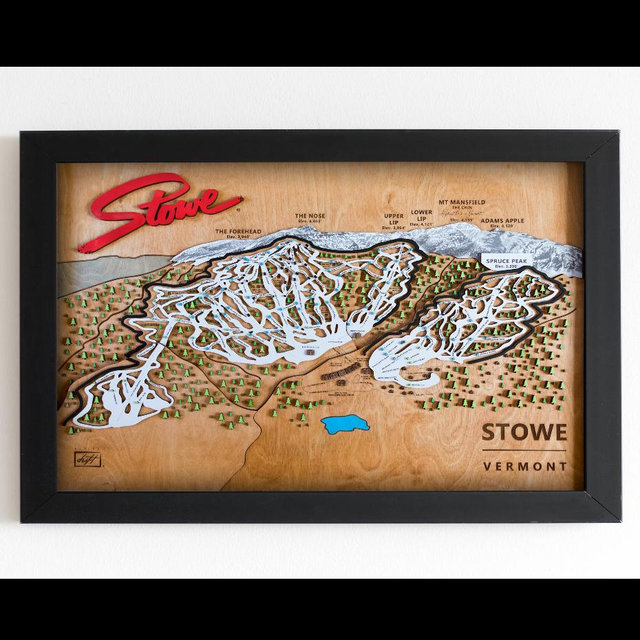 Stowe Wooden Ski Map