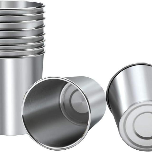 Ruisita Resinta 10 Pieces 8 Ounce Stainless Steel Cups Metal Pint Cups Shatterproof Drinking Glasses for Kids or Adults (8 oz)