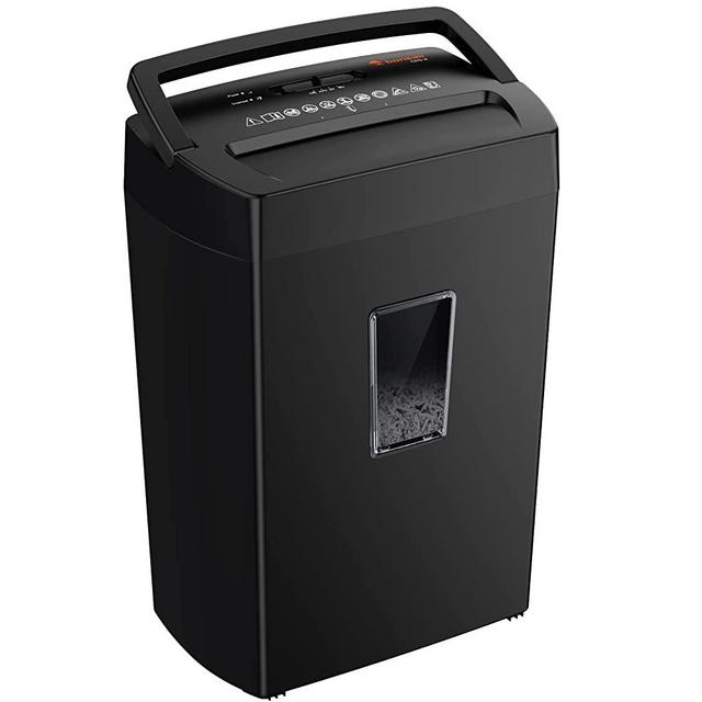 Bonsaii 12-Sheet Cross Cut Office Paper Shredder, 10-Minute Home Office Heavy Duty Shredders for Credit Card, Mails, Staples, with Transparent Window (C275-A)