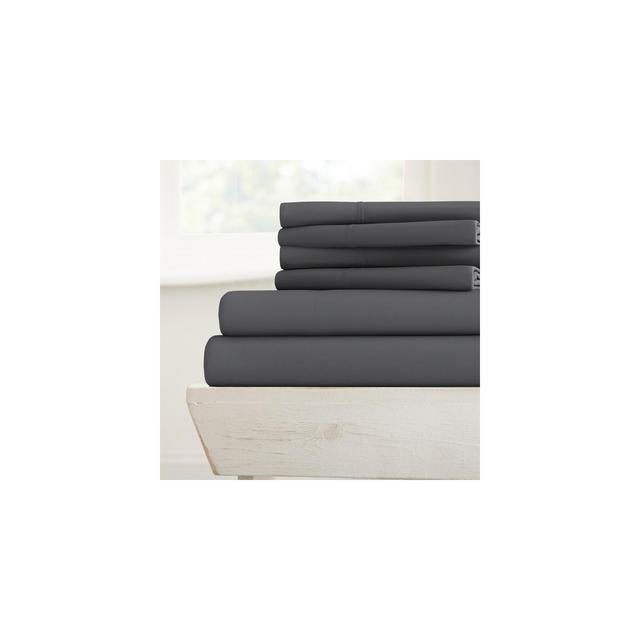 Solid 6 Piece Sheet Set - Ultra Soft, Easy Care - Becky Cameron, Gray, King