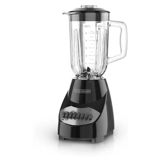 BLACK+DECKER 10-Speed Countertop Blender, BL2010BG, 6-Cup Glass Jar, Dishwasher-Safe, Stainless Steel Blade, Suction Feet