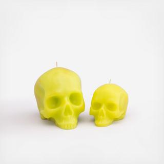 Neon Green Skull Candle