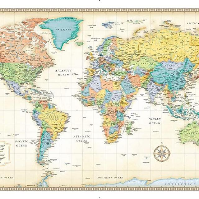 Rand McNally Classic Edition World Wall Map – Laminated Rolled