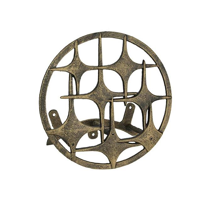 Cast Iron Mid Century Modern Stars Decorative Wall Mounted Garden Hose Hanger Holder MCM Décor