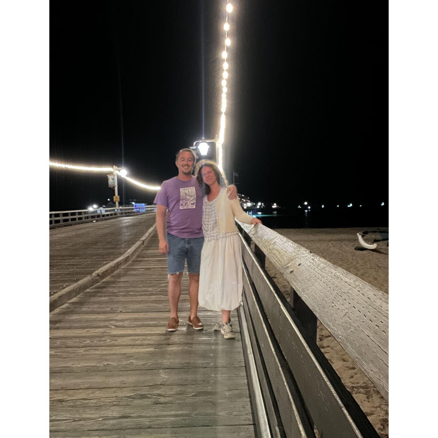 Walking along the pier in Santa Barbara on Hannah's birthday