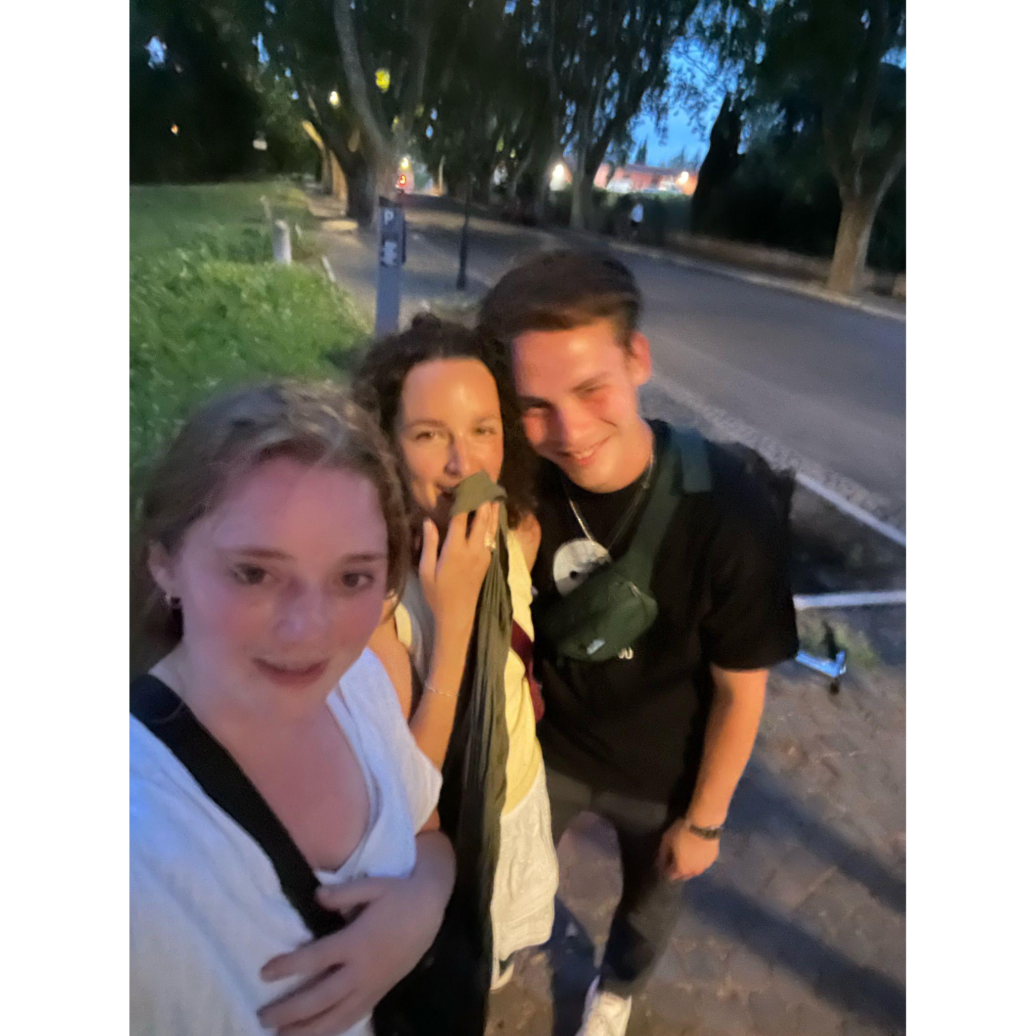 Long story short: Will rescued Trinity and Grace after a scooter incident in Rome. Come find us to hear the crazy full story.