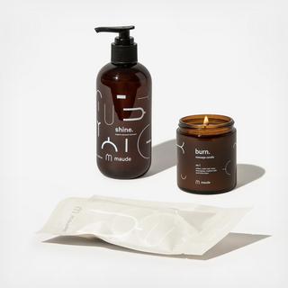 Rise Latex Condoms, Shine Lubricant, & Burn Massage Candle Set