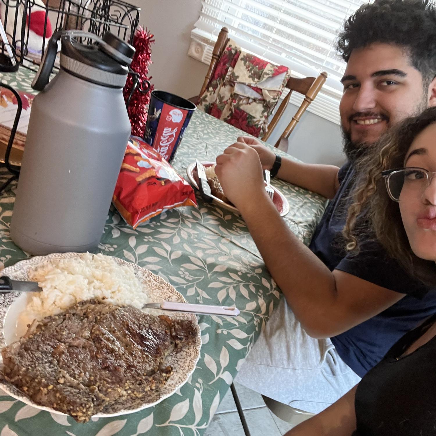 Practicing our cooking skills (it was SO GOOD)