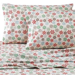Micro Flannel® Printed Snowflake California King Sheet Set