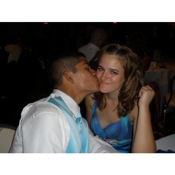 While we technically were not each other's prom dates (we both committed to friends before we started dating), we spent a lot of the night dancing together and just by chance wore matching colors.