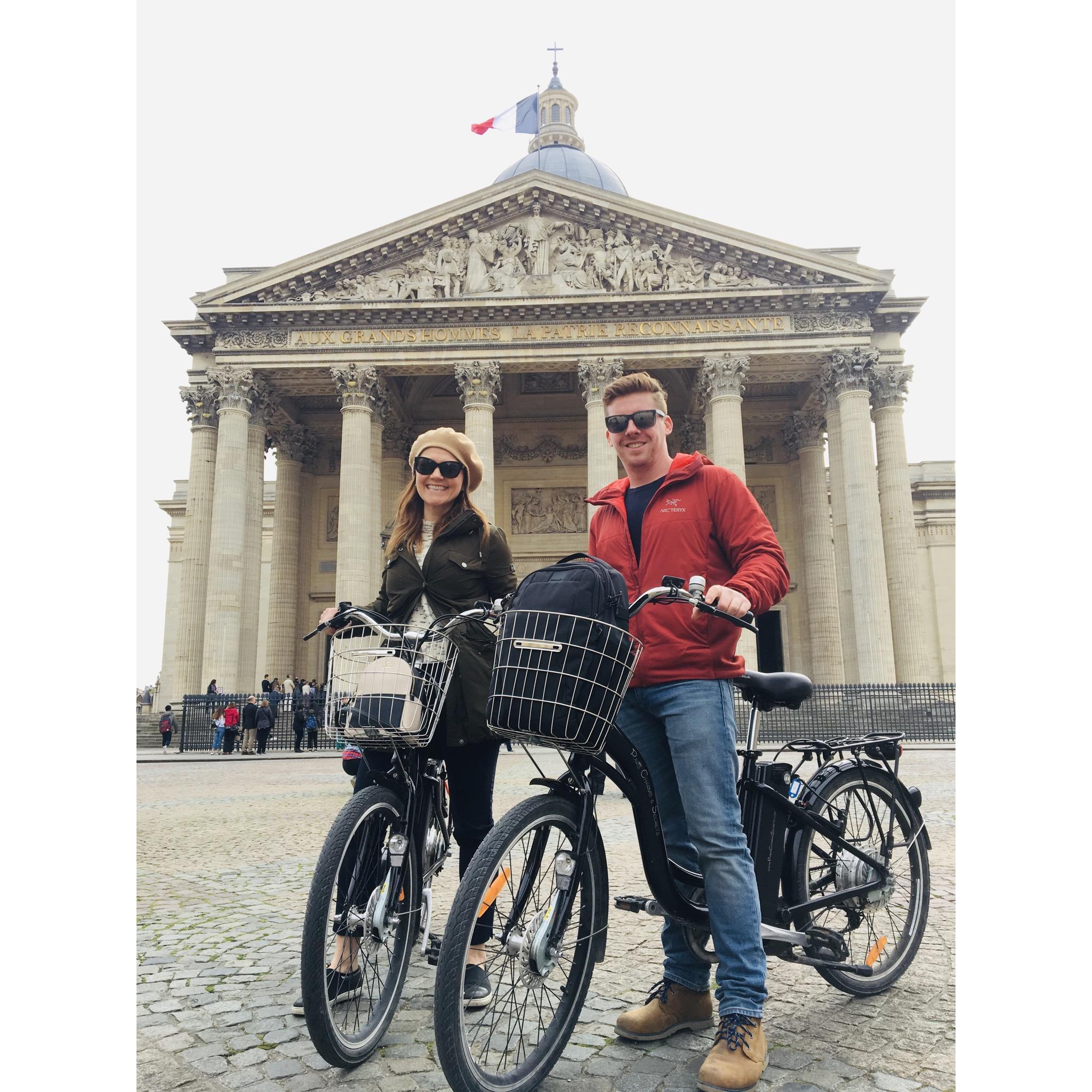 Bike tour in Paris. Sorry I stole your hat Kendall.