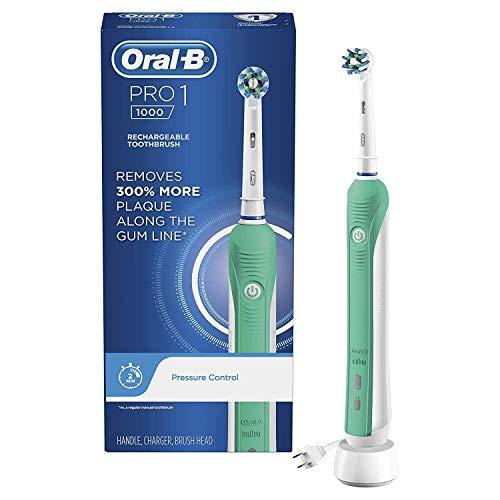 Oral-B 1000 CrossAction Electric Toothbrush, Green, Powered by Braun