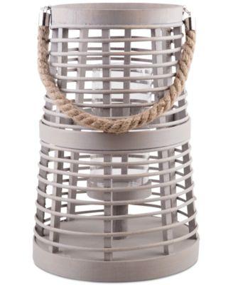 Home Essentials - Coastal Gray Bamboo Lantern