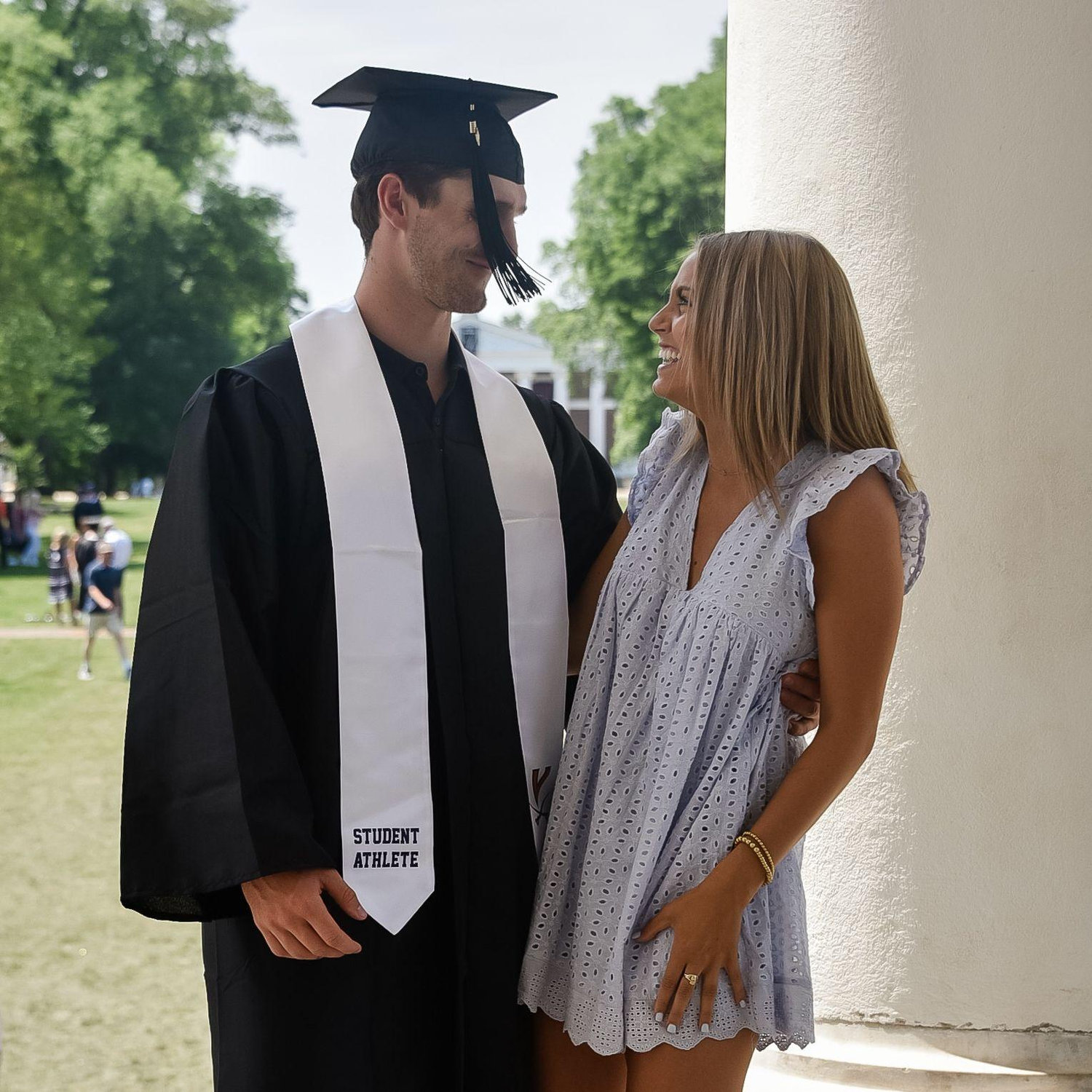 Nicole graduated the day before because she is smarter. But stuck around to see Griff in his cap and gown.