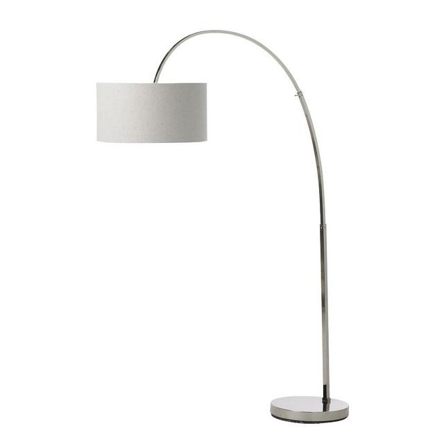 Overarching Floor Lamp Polished Nickel/White