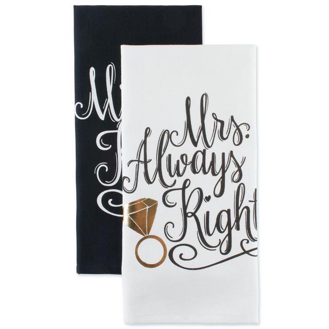 Mr and Mrs Printed 2 Piece Dish Cloth Set