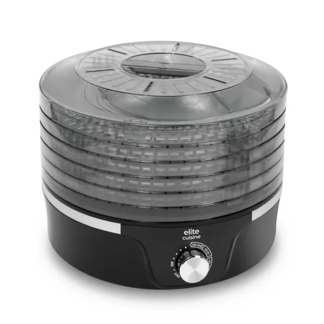 Elite Cuisine Food Dehydrator with Adjustable Temperature Dial and 5 Trays