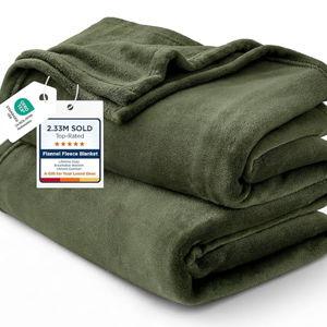 Bedsure Fleece Blankets King Size Oive Green - Bed Blanket Soft Lightweight Plush Cozy Fuzzy Luxury Microfiber, 108x90 inches