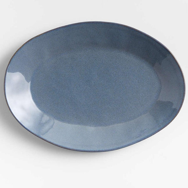 Marin Slate Blue Small Oval Stoneware Platter