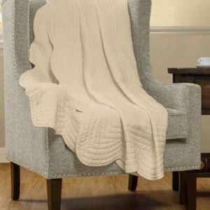 Madison Park - Tuscany Oversized 60 x 72 Quilted Scalloped-Edge Throw