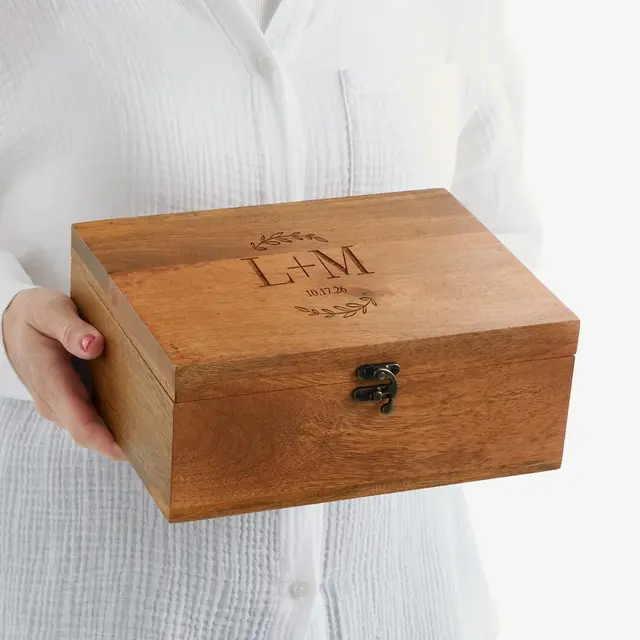 Their Initials Personalized Wedding Wood Keepsake Box