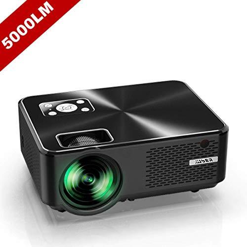 YABER Portable Projector with 5000 Lumen Upgrade Full HD 1080P 200" Display Supported, LCD LED Home & Outdoor Projector Compatible with Fire TV Stick, Smartphone, HDMI,VGA,AV and USB