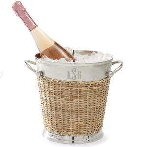 Silver and Wicker Ice Bucket