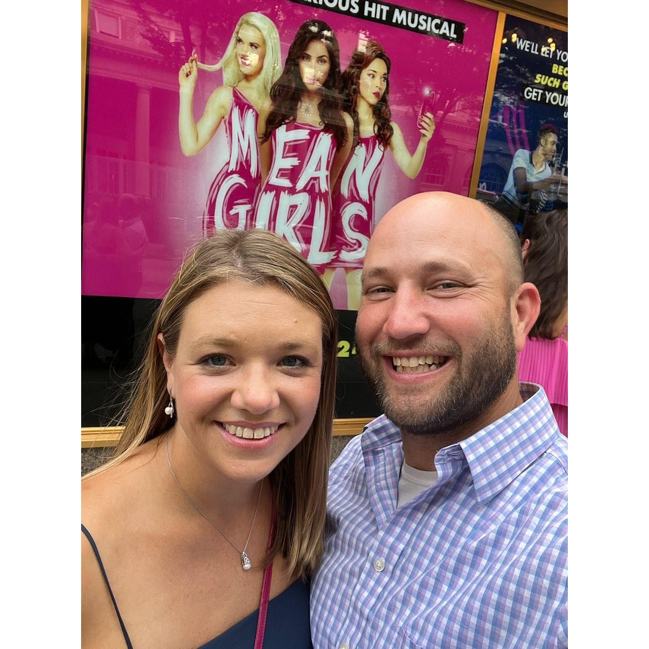 We love going to the theater.  This is at Mean Girls for Caitlin's birthday