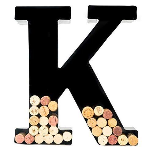 Wine Cork Holder - Metal Monogram Letter (K)