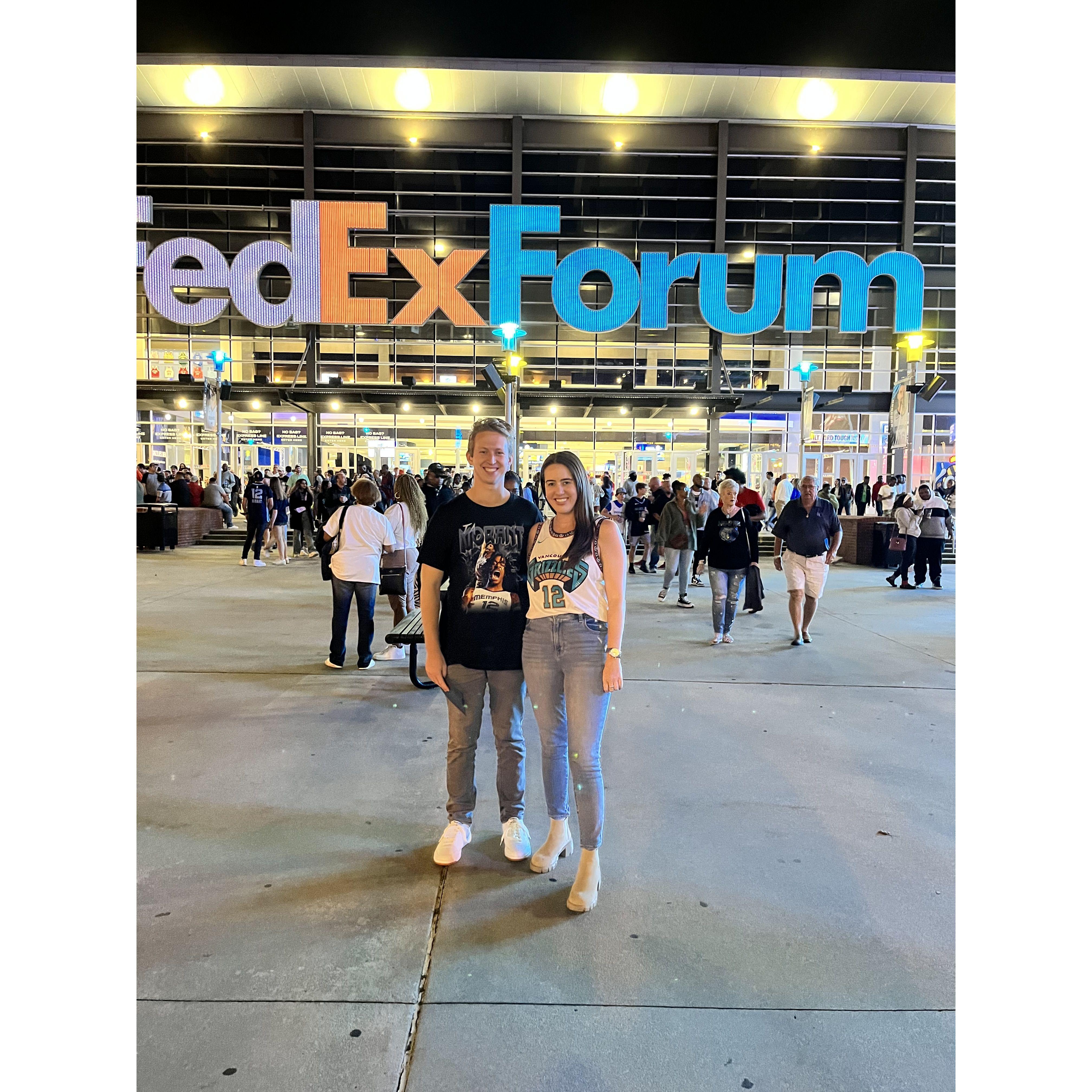 Stefanie's first time in Memphis and first Grizzlies game